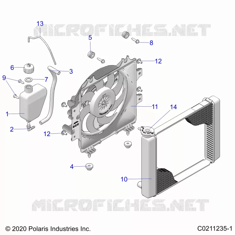 ENGINE, SISTEMA DE REFRIGERACIÃ“N, RADIATOR, FAN & OVERFLOW BOTTLE