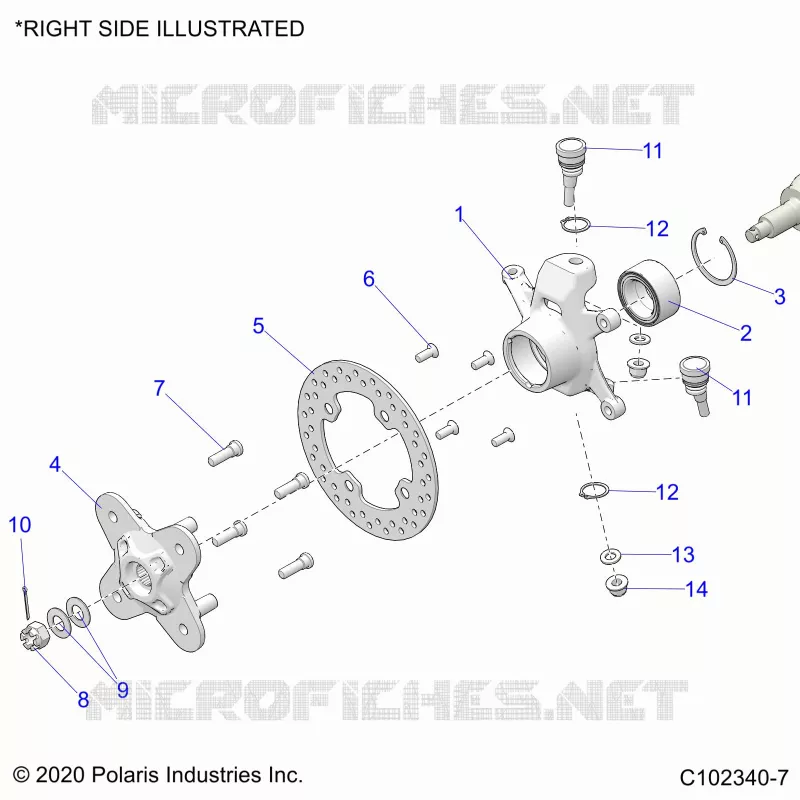 SUSPENSIÃ“N DELANTERA HUB, KNUCKLE AND BRAKE DISC