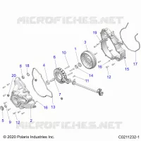 ENGINE, STATOR COVER AND FLYRUEDA