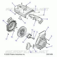 ENGINE, BLOWER HOUSING AND ARRANQUE DE RETROCESO