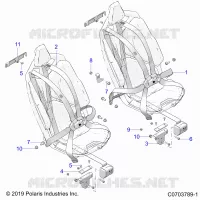 ASIENTO BELT MOUNTING, FRONT, PREMIUM/DELUXE