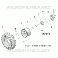 RUEDAS, FRONT TIRE AND BRAKE DISC