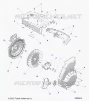 ENGINE, BLOWER HOUSING AND ARRANQUE DE RETROCESO