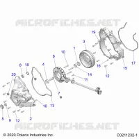 ENGINE, STATOR COVER AND FLYRUEDA