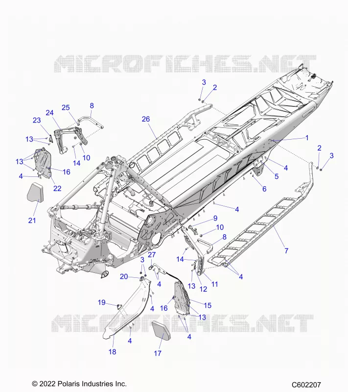 CHASSIS, PROTECCIÃ³N DEL EMBRAGUE, FOOTRESTS, AND RUNNING BOARDS