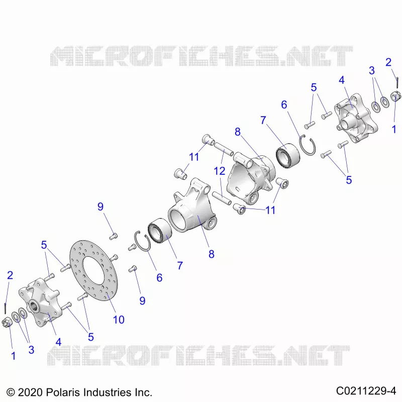 SUSPENSION TRASERA HUBS, CARRIER AND BRAKE DISC