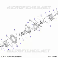 SUSPENSION TRASERA HUBS, CARRIER AND BRAKE DISC