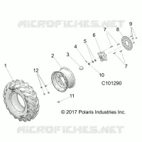 RUEDAS, FRONT TIRE AND BRAKE DISC