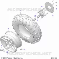RUEDAS, FRONT TIRE AND BRAKE DISC