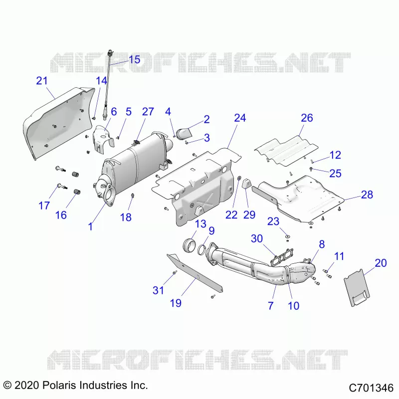 ENGINE, SISTEMA DE ESCAPE -Z23N4V99AL/BL/AR/BR (C701346)