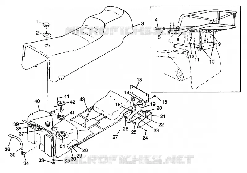 ASIENTO Y TANQUE DE GAS ULTRA TOURING 0985378 and EUROPEAN ULTRA TOURING E985378 (4943404340A009)