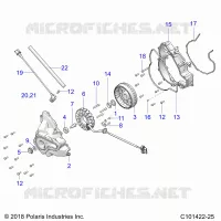 ENGINE, STATOR COVER AND VOLANTE