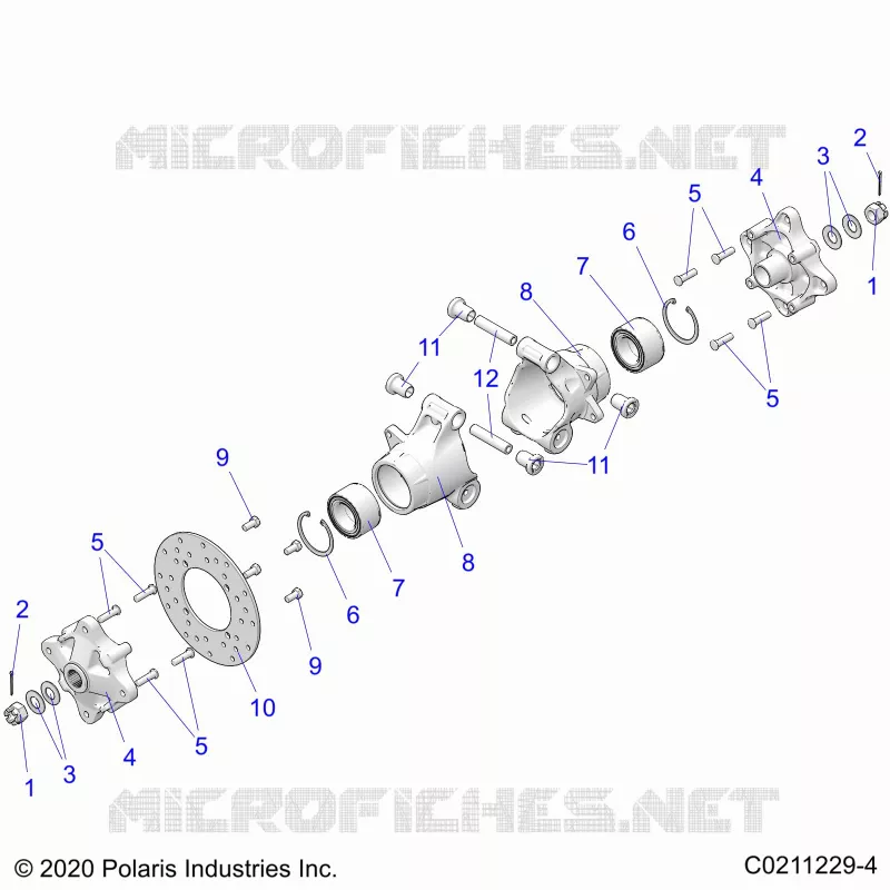 SUSPENSION TRASERA HUBS, CARRIER AND BRAKE DISC