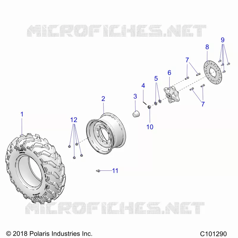 RUEDAS, FRONT TIRE AND BRAKE DISC