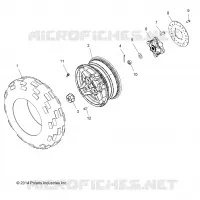RUEDAS, FRONT TIRE AND BRAKE DISC