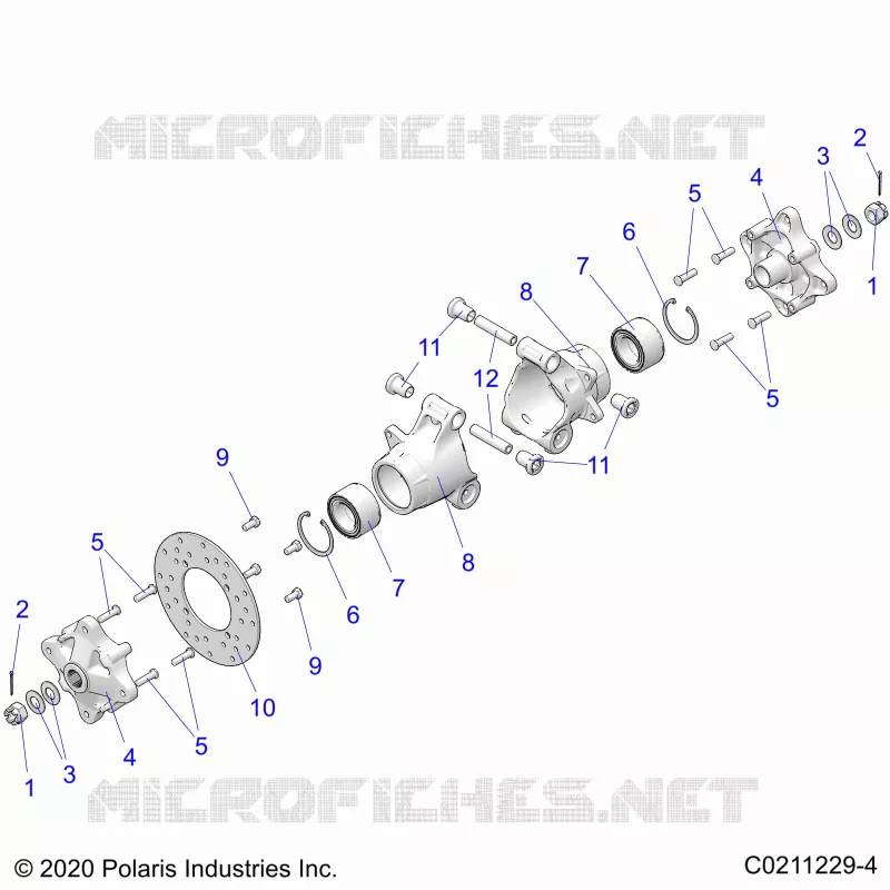 SUSPENSION TRASERA HUBS, CARRIER AND BRAKE DISC
