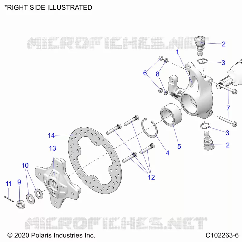 SUSPENSIÃ“N DELANTERA HUB, KNUCKLE AND BRAKE DISC