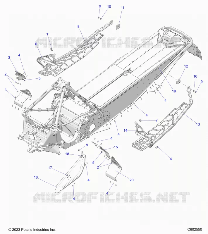 CHASSIS, PROTECCIÃ³N DEL EMBRAGUE, FOOTRESTS, AND RUNNINGBOARDS