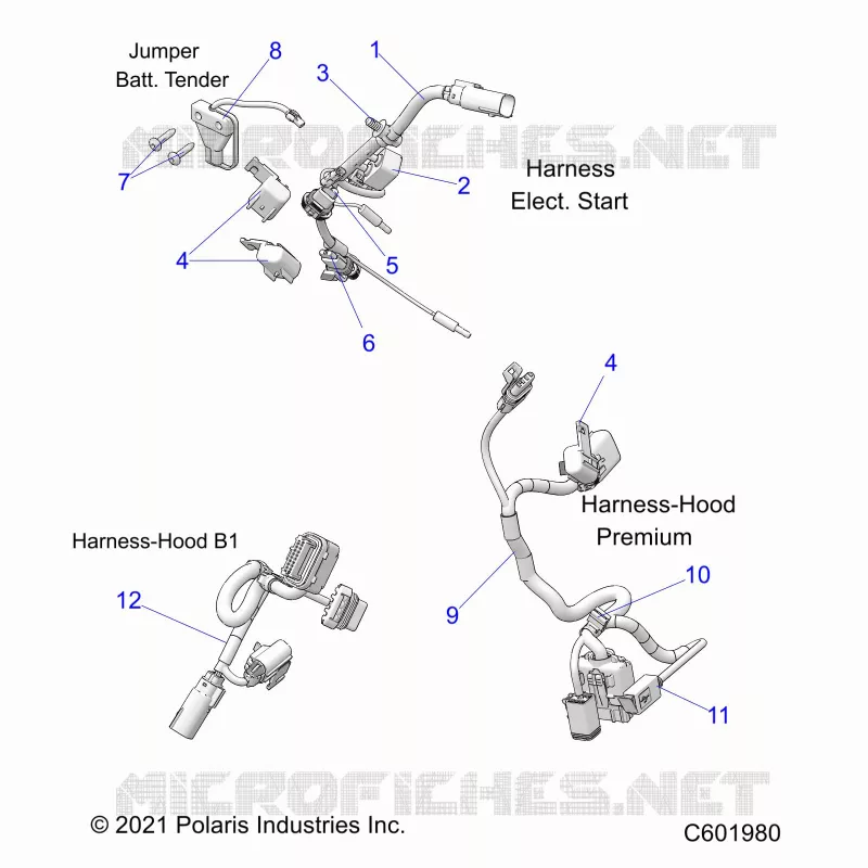 ELECTRICA, WIRE HARNESS, HOOD, ELEC. START