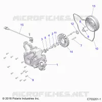 ENGINE, STATOR COVER AND FLYRUEDA