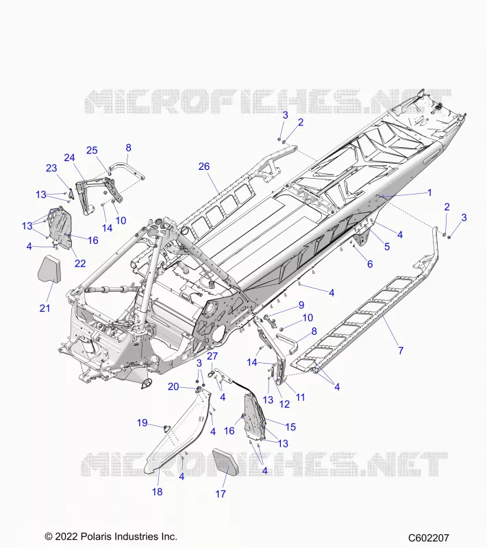 CHASSIS, PROTECCIÃ³N DEL EMBRAGUE, FOOTRESTS, AND RUNNING BOARDS