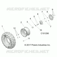 RUEDAS, FRONT TIRE AND BRAKE DISC
