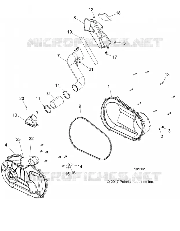 DRIVE TRAIN, TAPA DEL EMBRAGUE AND DUCTING