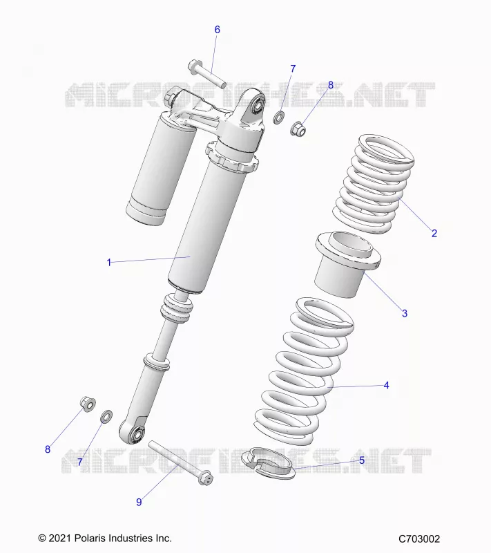SUSPENSION, REAR MONTAJE DE DESCARGA