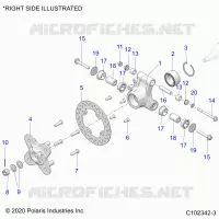SUSPENSION TRASERA HUB, CARRIER AND BRAKE DISC