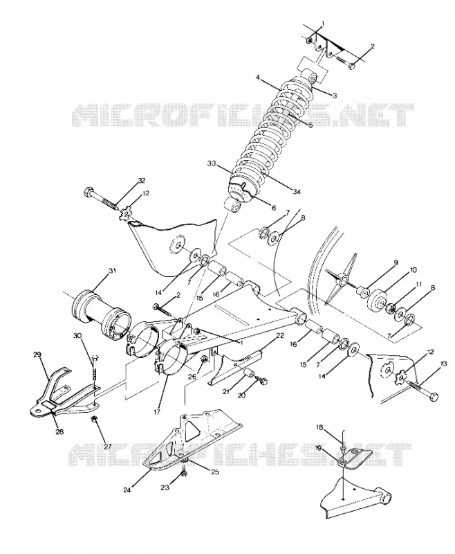 SWING ARM WELDMENT AND  SHOCK TRASERO ASSEMBLY (4916351635025A)