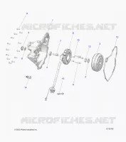 ENGINE, STATOR COVER AND FLYRUEDA