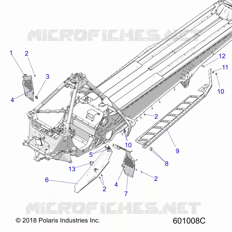 CHASSIS, PROTECCIÃ³N DEL EMBRAGUE, FOOTRESTS, AND RUNNING BOARDS