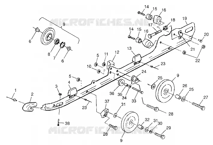 montaje en carril (SUSPENSION) 700 XC 0981766 and  EUROPEAN 700 XC E981766 (4944154415B011)