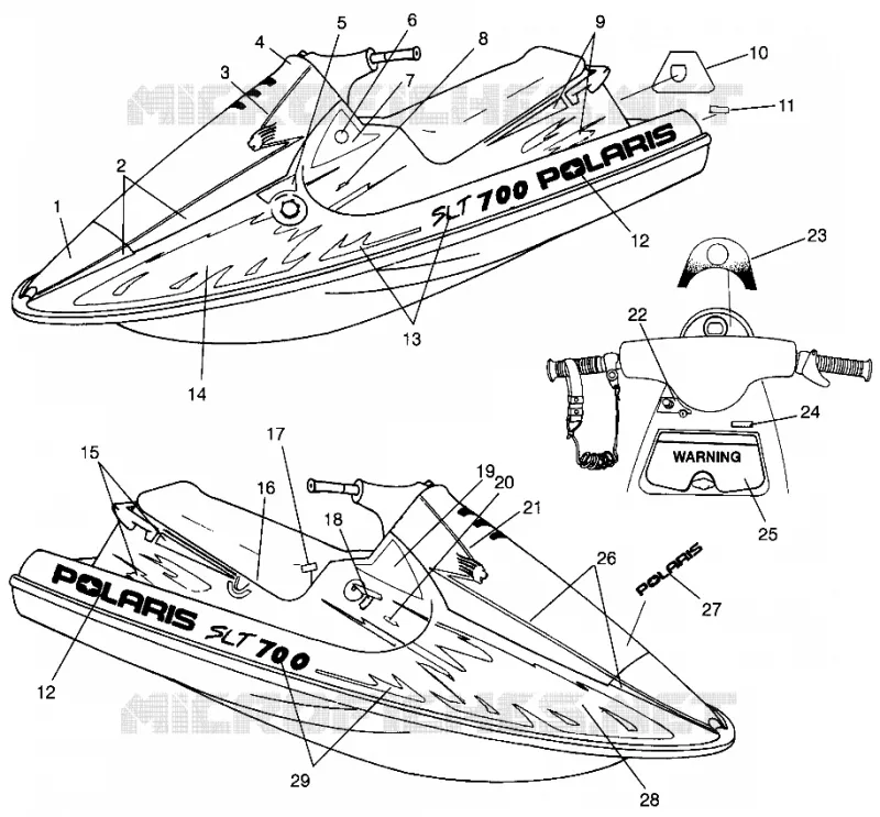 ETIQUETAS SLT 700 B964166 and  Intl. SLT 700 I964166 (4933923392A007)