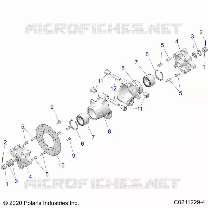 SUSPENSION TRASERA HUBS, CARRIER AND BRAKE DISC