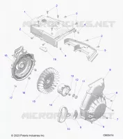 ENGINE, BLOWER HOUSING AND ARRANQUE DE RETROCESO