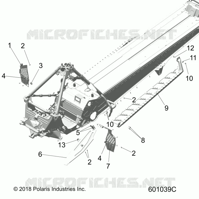 CHASSIS, PROTECCIÃ³N DEL EMBRAGUE, FOOTRESTS, AND RUNNING BOARDS