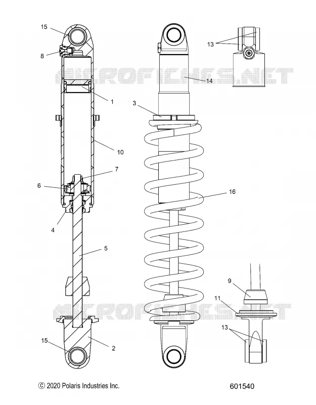 SUSPENSION, SHOCK TRASERO TRACK, MONOTUBE, 7045533