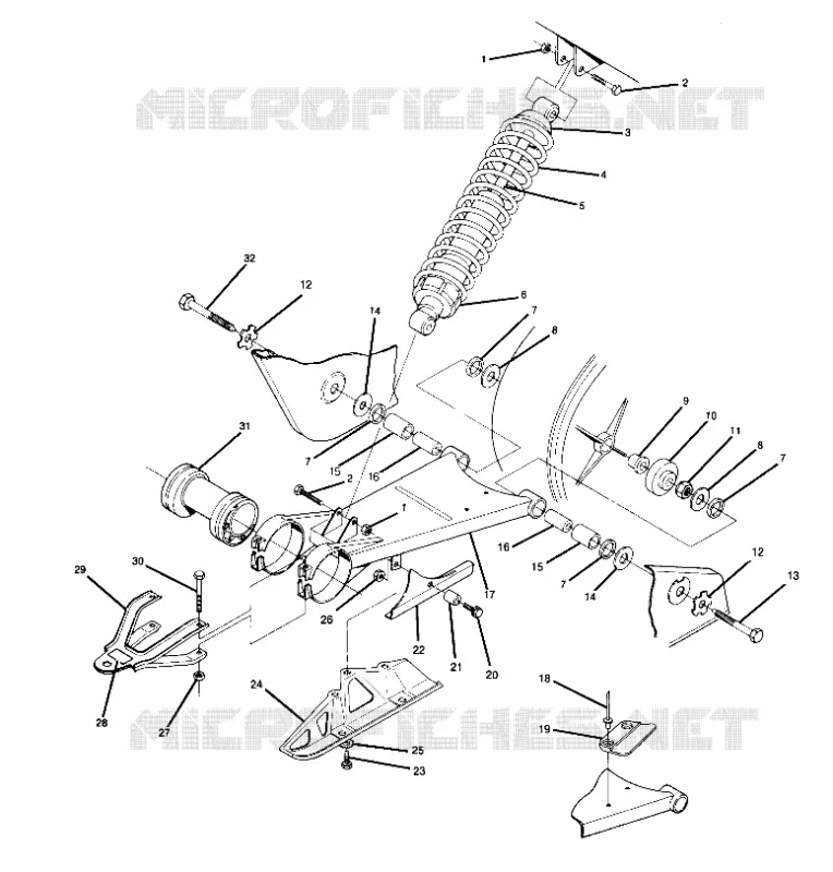 SWING ARM WELDMENT AND SHOCK TRASERO  ASSEMBLY (4914891489021A)