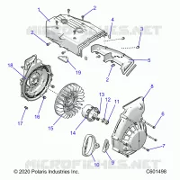 ENGINE, BLOWER HOUSING AND ARRANQUE DE RETROCESO