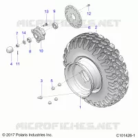 RUEDAS, FRONT TIRE AND BRAKE DISK
