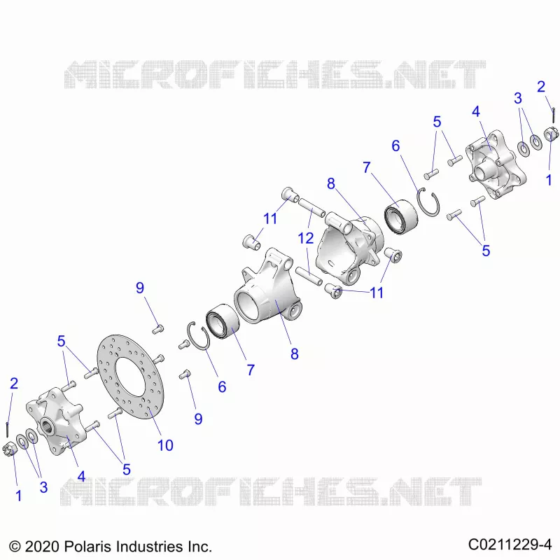 SUSPENSION TRASERA HUBS, CARRIER AND BRAKE DISC