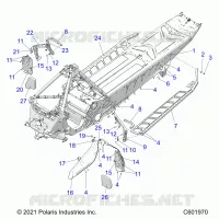 CHASSIS, PROTECCIÃ³N DEL EMBRAGUE, FOOTRESTS, AND RUNNING BOARDS