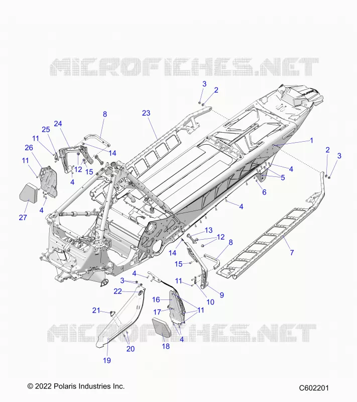 CHASSIS, PROTECCIÃ³N DEL EMBRAGUE, FOOTRESTS, AND RUNNING BOARDS