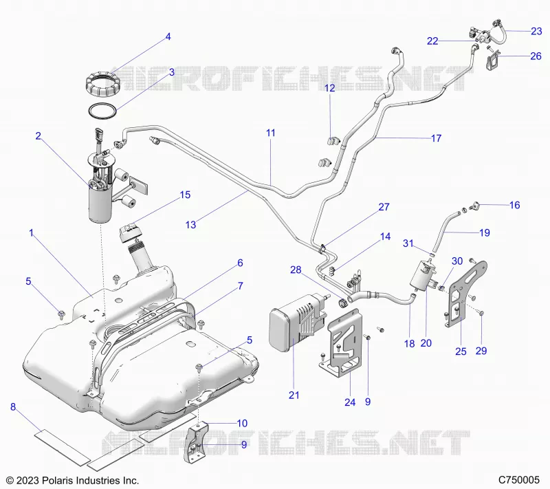 SISTEMA DE COMBUSTIBLE, EVAP FUEL TANK ASM.