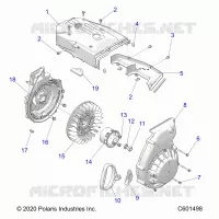 ENGINE, BLOWER HOUSING AND ARRANQUE DE RETROCESO