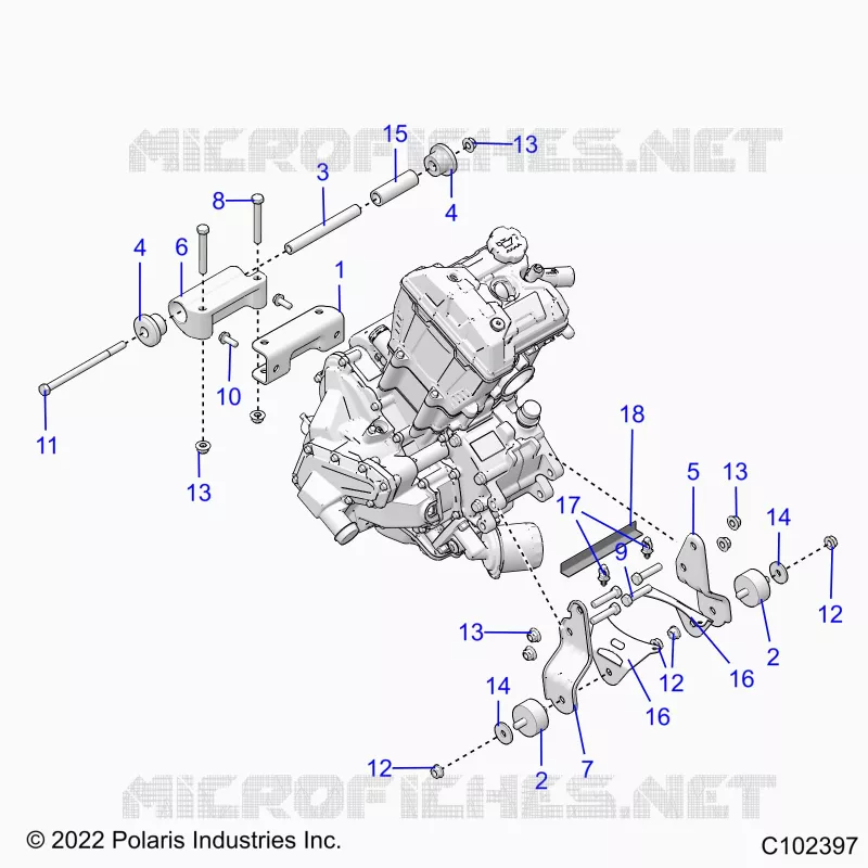 MOTOR, MOUNTING & LONG BLOCK