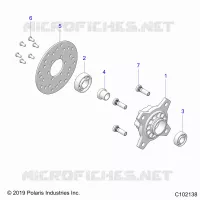 RUEDAS, FRONT HUB AND BRAKE DISK