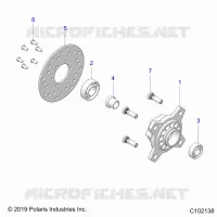 RUEDAS, FRONT HUB AND BRAKE DISK