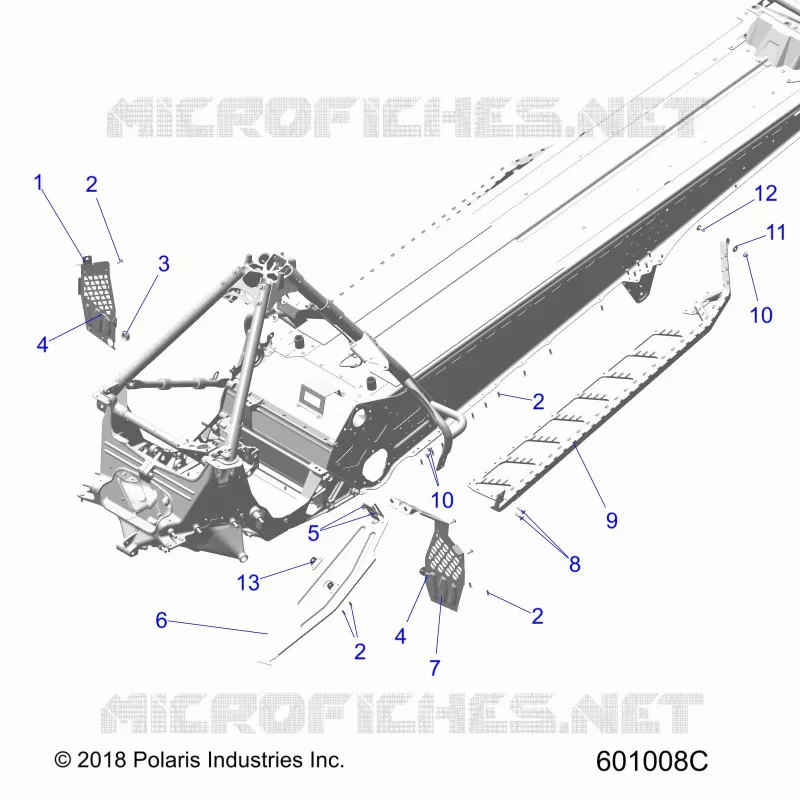 CHASSIS, PROTECCIÃ³N DEL EMBRAGUE, FOOTRESTS, AND RUNNING BOARDS